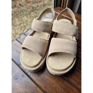 UGG Koolaburra Tizz Sandals Womens Sz 11 Tan Slip On Strappy 1167750 NEW suede